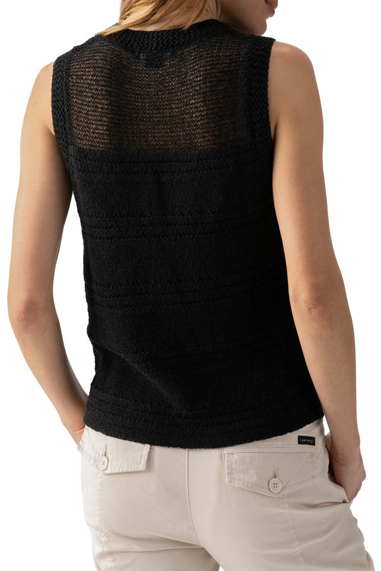 Waves of Summer Sleeveless Sweater, Alternate, color, BLACK