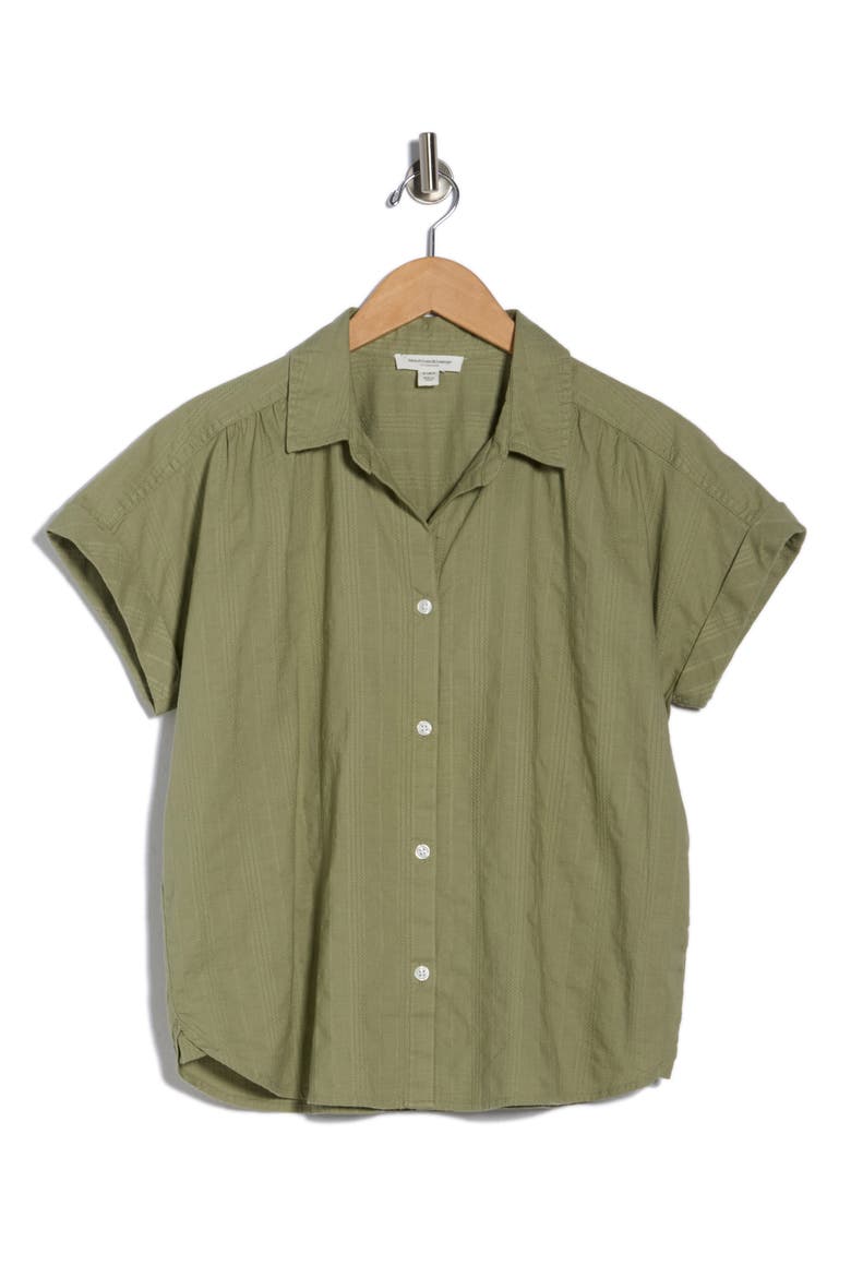 Short Sleeve Button Down Shirt, Alternate, color, GREEN OLIVE