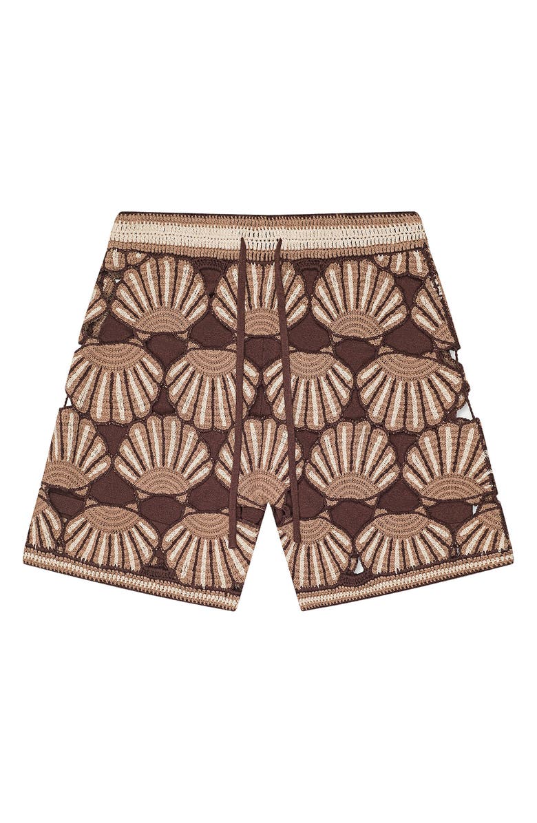 MAVRANS Seashell Crochet Shorts, Main, color, Beige