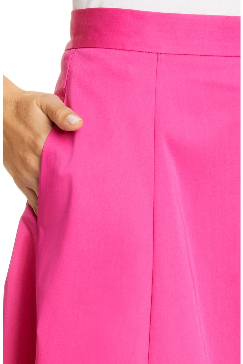 Bubble Poplin Midi Skirt, Alternate, color, CERISE