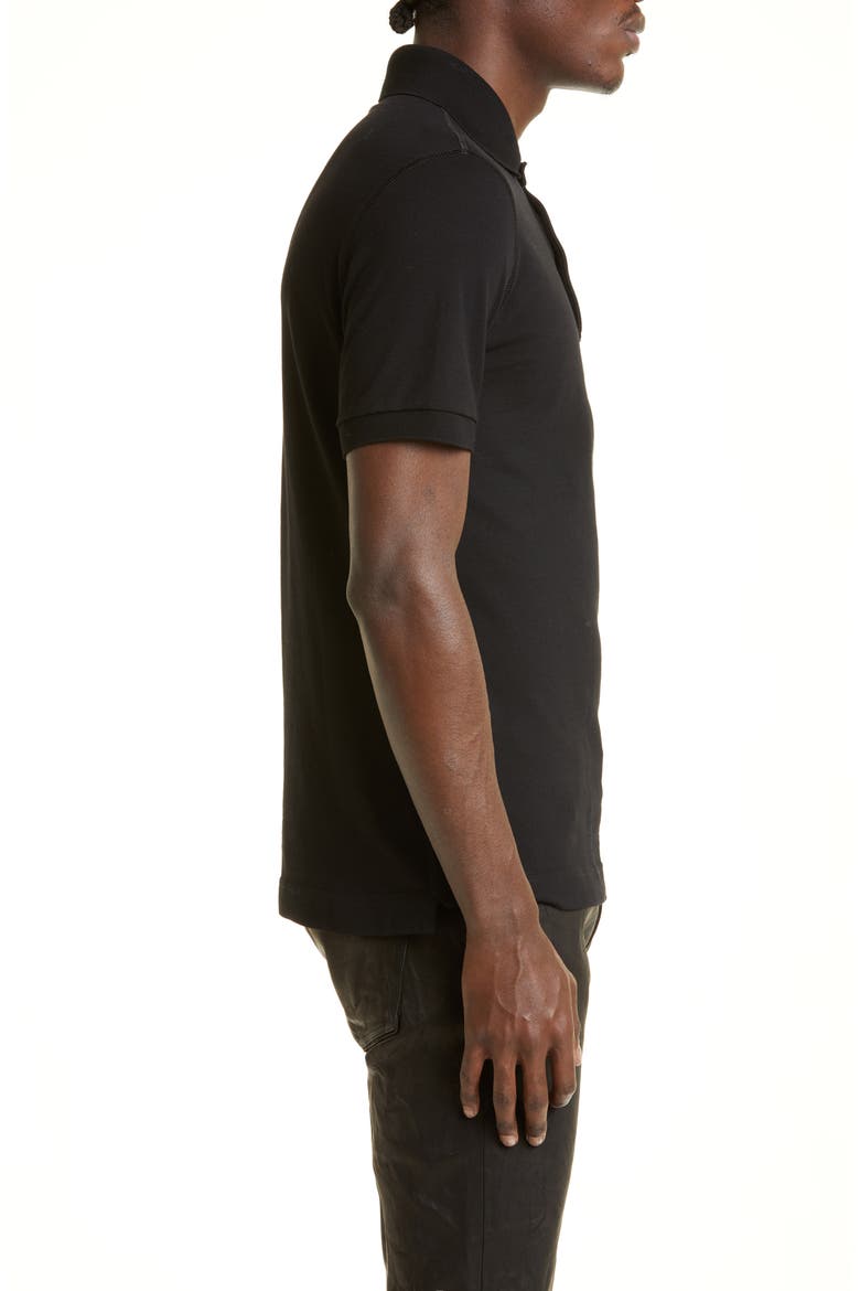 Logo Plate Cotton Piqué Polo, Alternate, color, BLACK