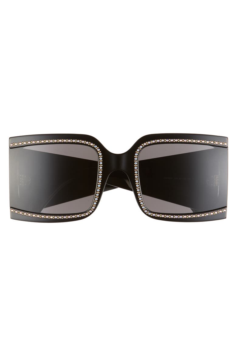 60mm Square Sunglasses, Alternate, color, MATTE BLACK/ SMOKE