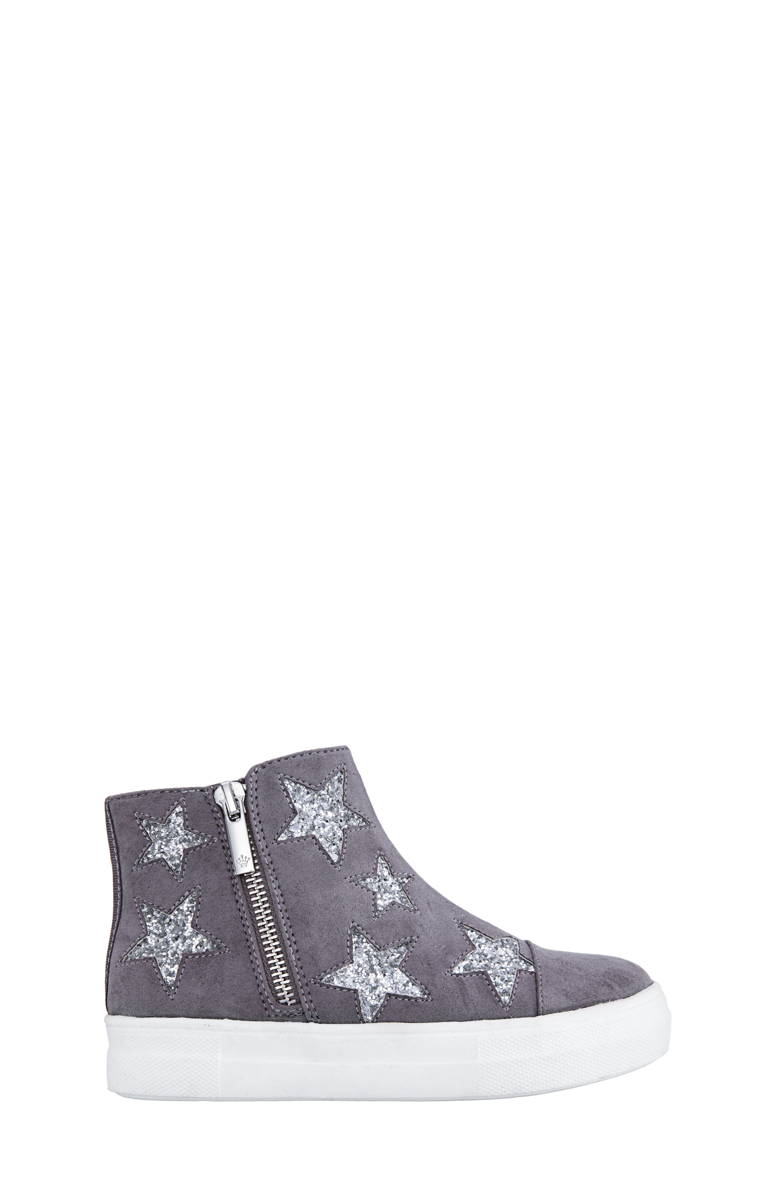 Jacqui Glitter High Top Sneaker, Alternate, color, GREY MICRO SUEDE