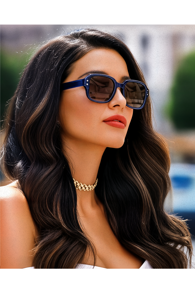 Mas Acetate Sunglasses, Alternate, color, Navy