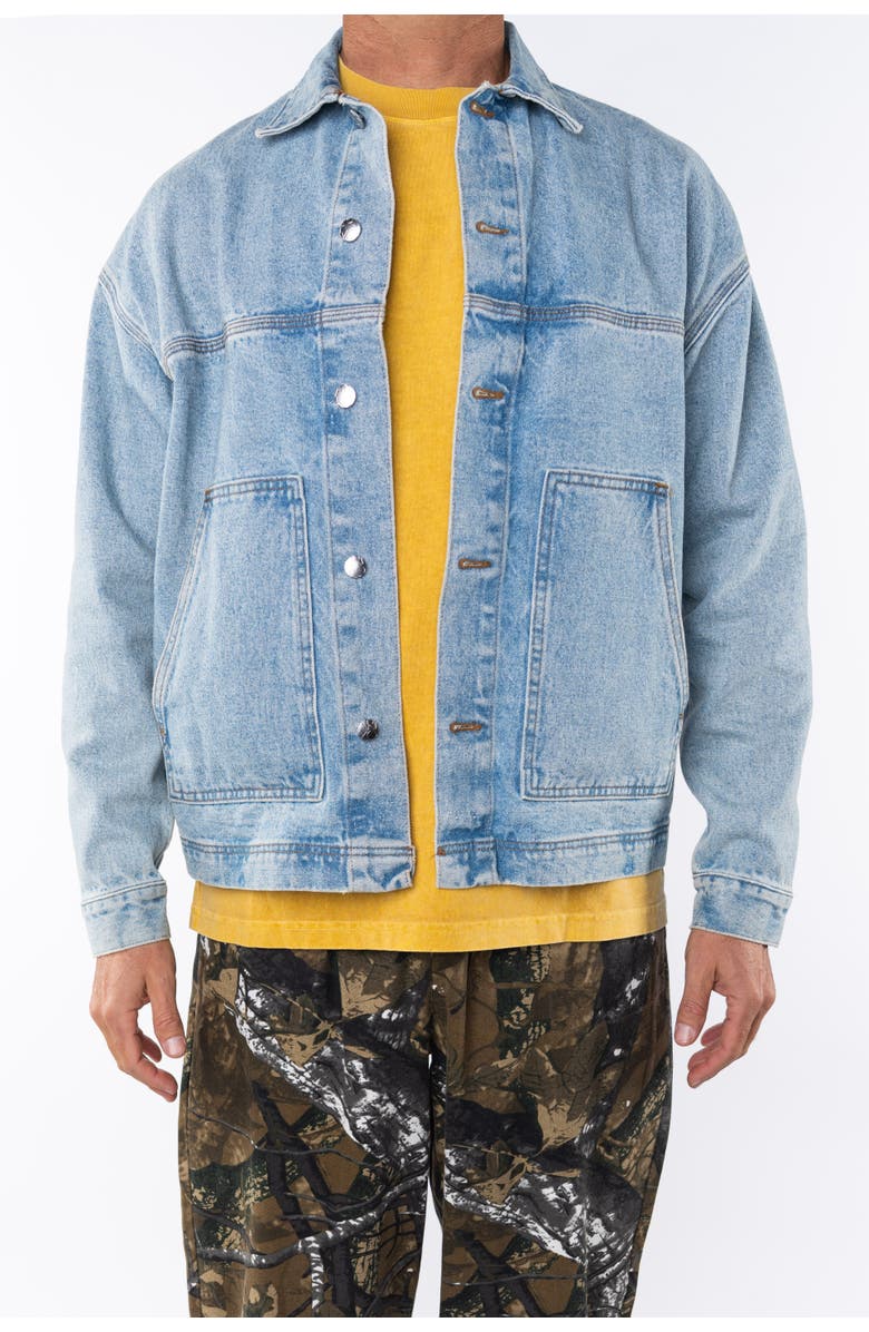 ARIKO Denim Jacket, Alternate, color, Bleached Indigo