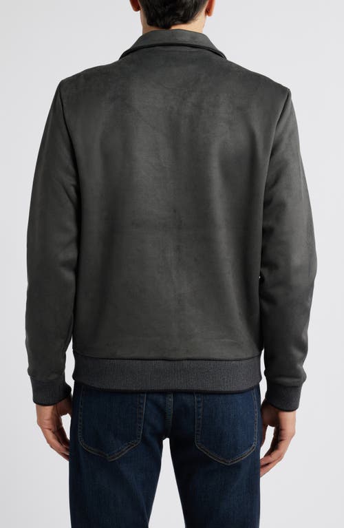 Robert Barakett Lachine Faux Suede Pilot Jacket In Charcoal