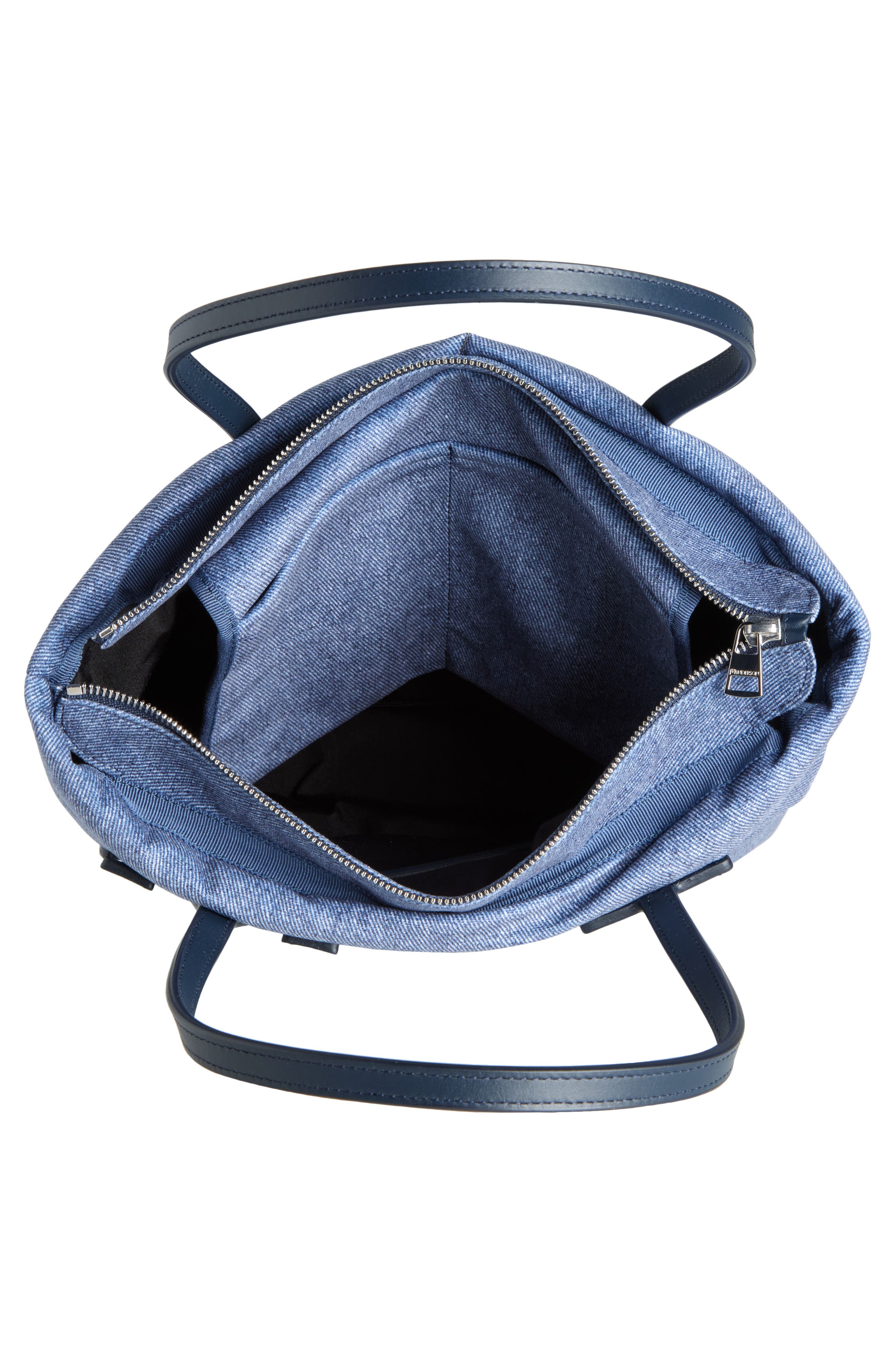 JW Anderson Small Anchor Puffy Denim Tote, Alternate, color, 