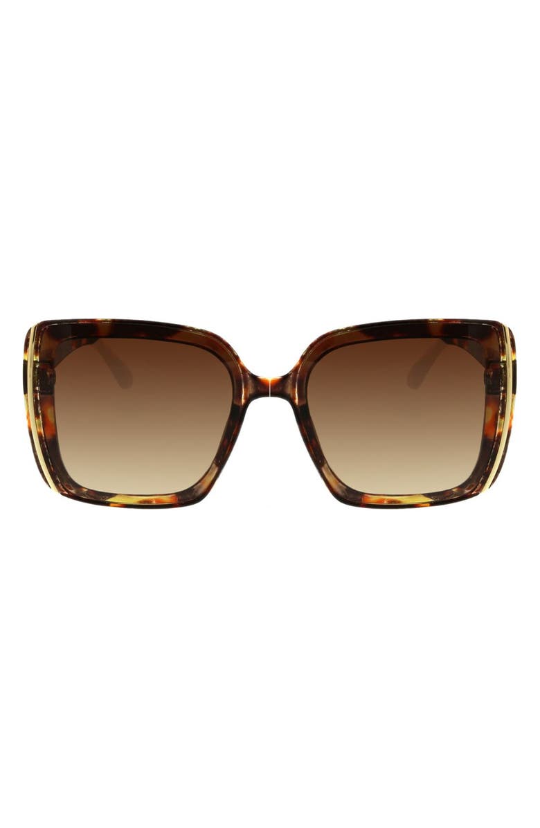 BCBG 61mm Oversize Square Sunglasses, Main, color, Shiny Tortoise