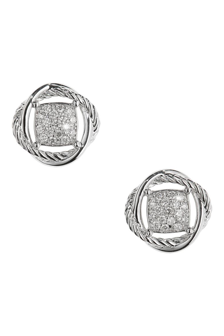 Infinity Pavé Diamond Stud Earrings, Alternate, color, DIAMOND