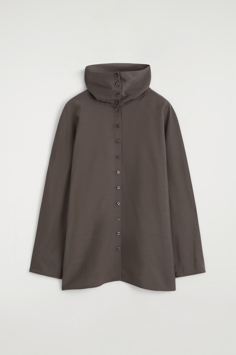 Fluid Mock-Neck Blouse, Alternate, color, GRAY