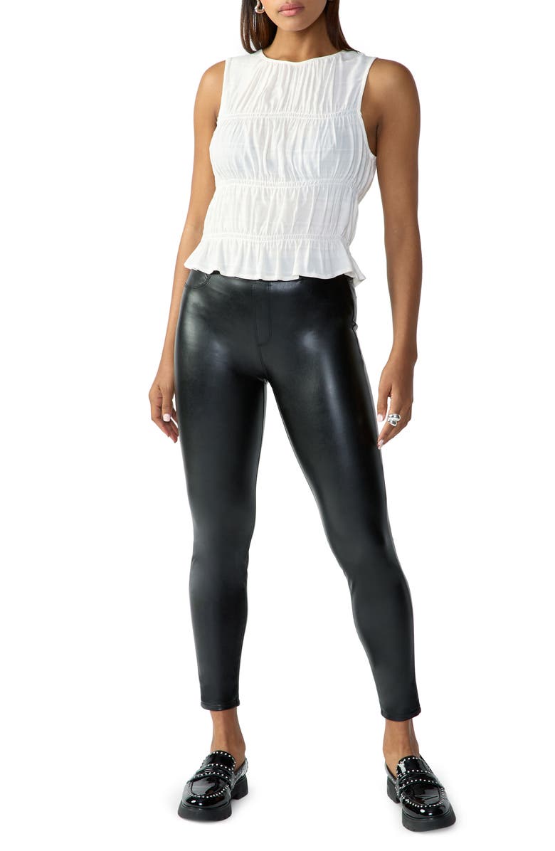 Sanctuary Shirred Sleeveless Top, Alternate, color,