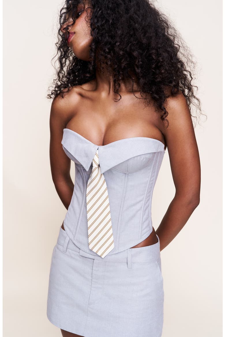 Chrys Oxford Corset, Alternate, color, Grey