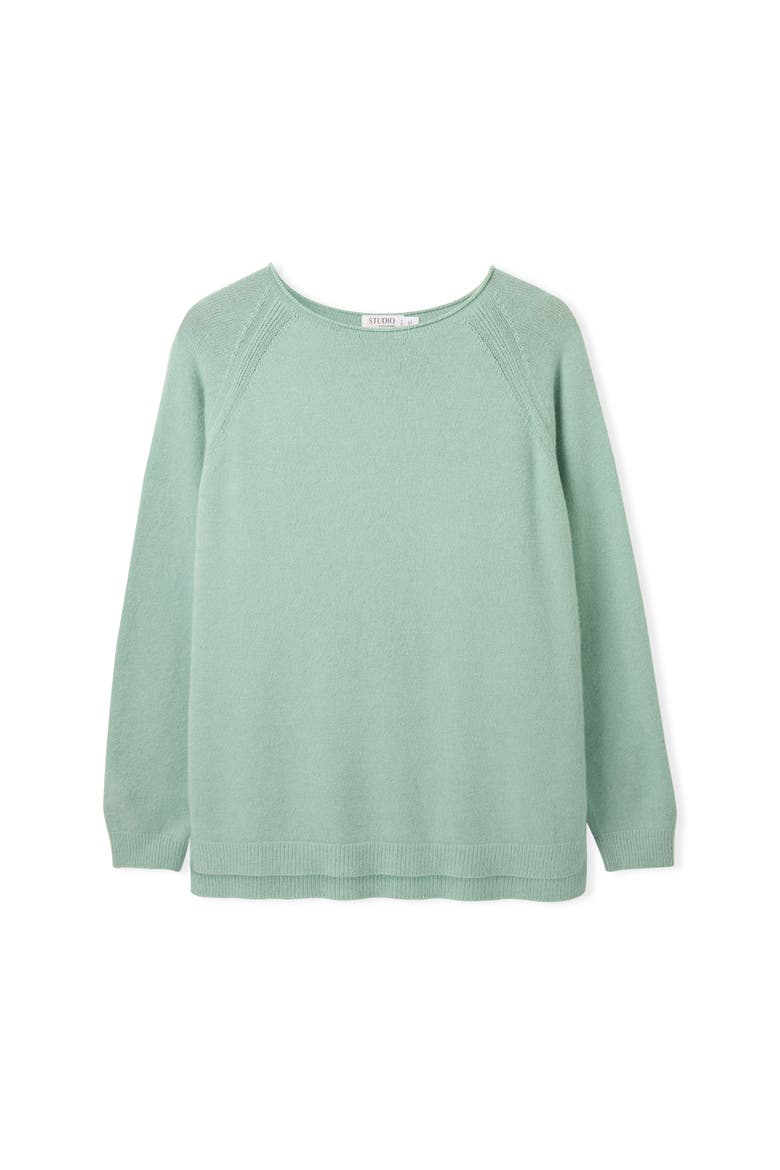 Roll Edge Crew Neck Jumper, Alternate, color, Skylight