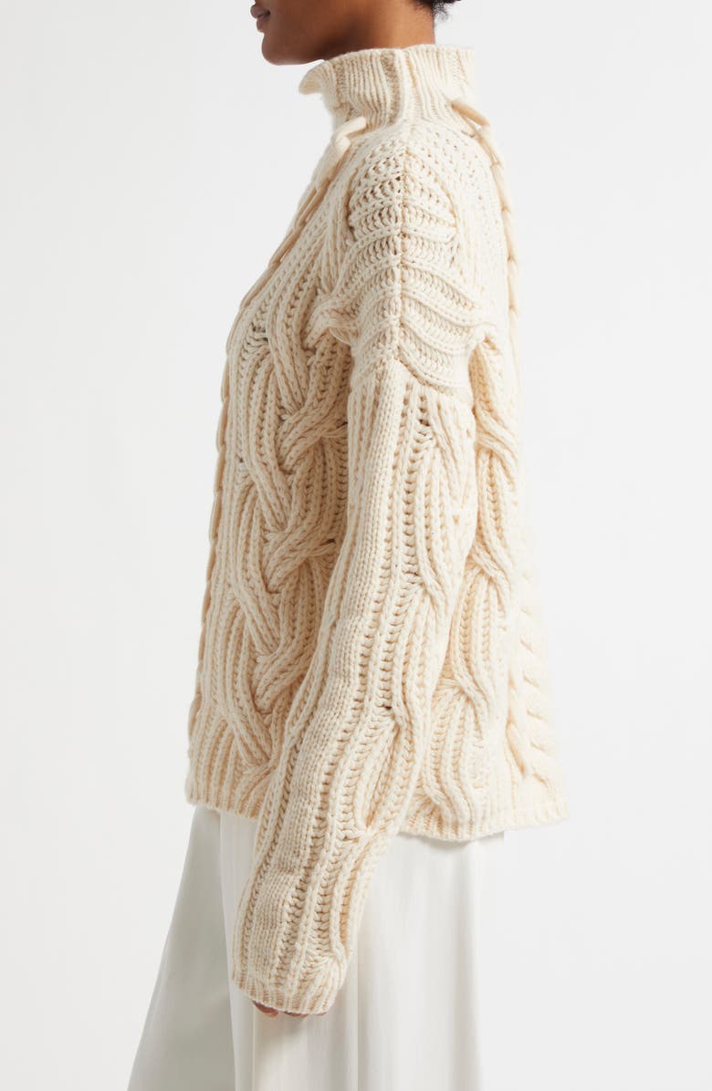 Reiss Atelier Aubrey Turtleneck Cable Stitch Sweater, Alternate, color,