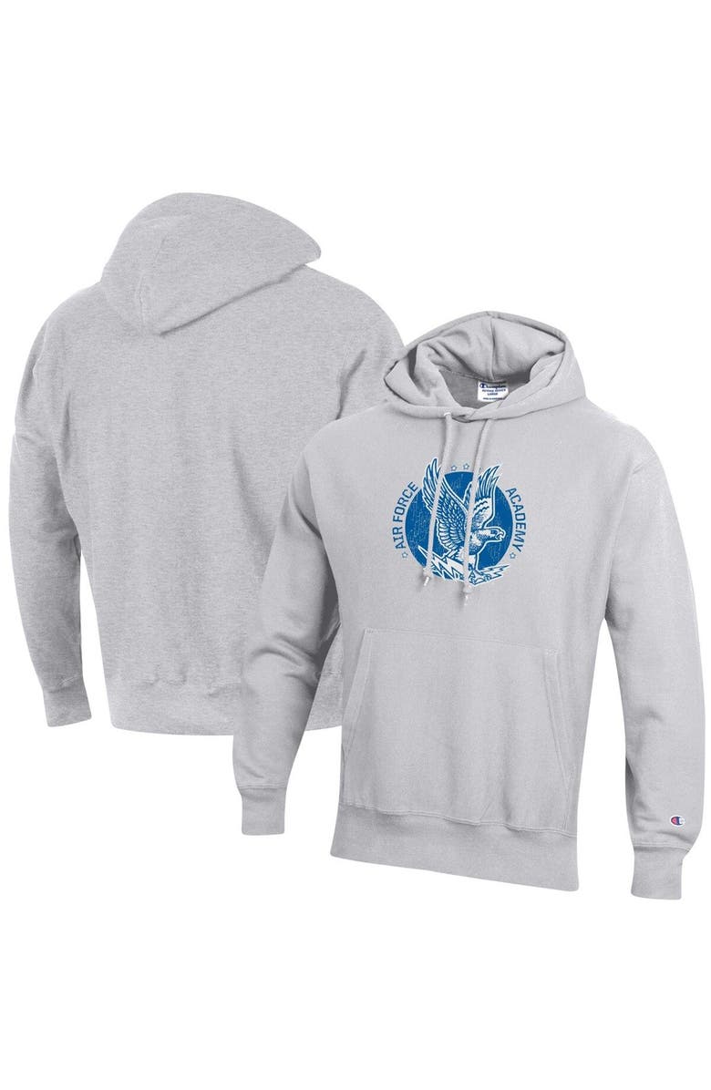 Champion Men's Champion Heathered Gray Air Force Falcons Team Vault Logo Reverse Weave Pullover Hoodie, Main, color, 