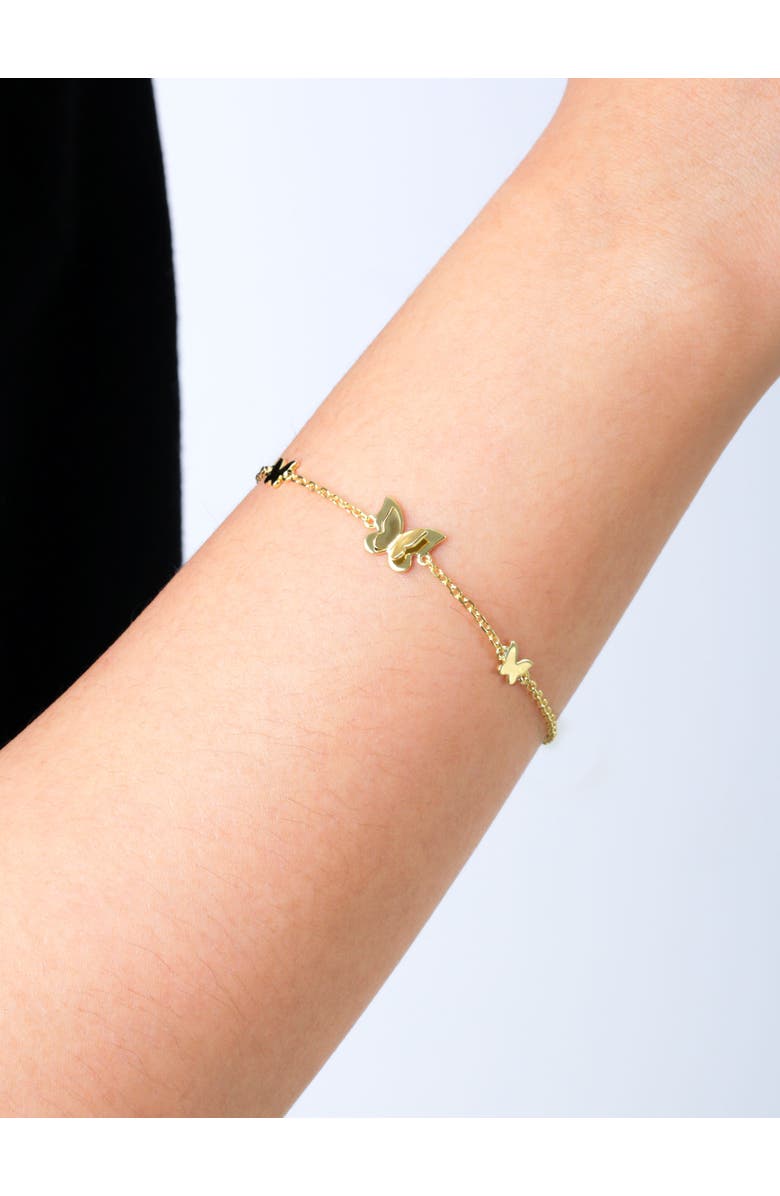 DEVATA Butterfly Chain Bracelet in 14K Gold, 8mm, Alternate, color, Yellow Gold