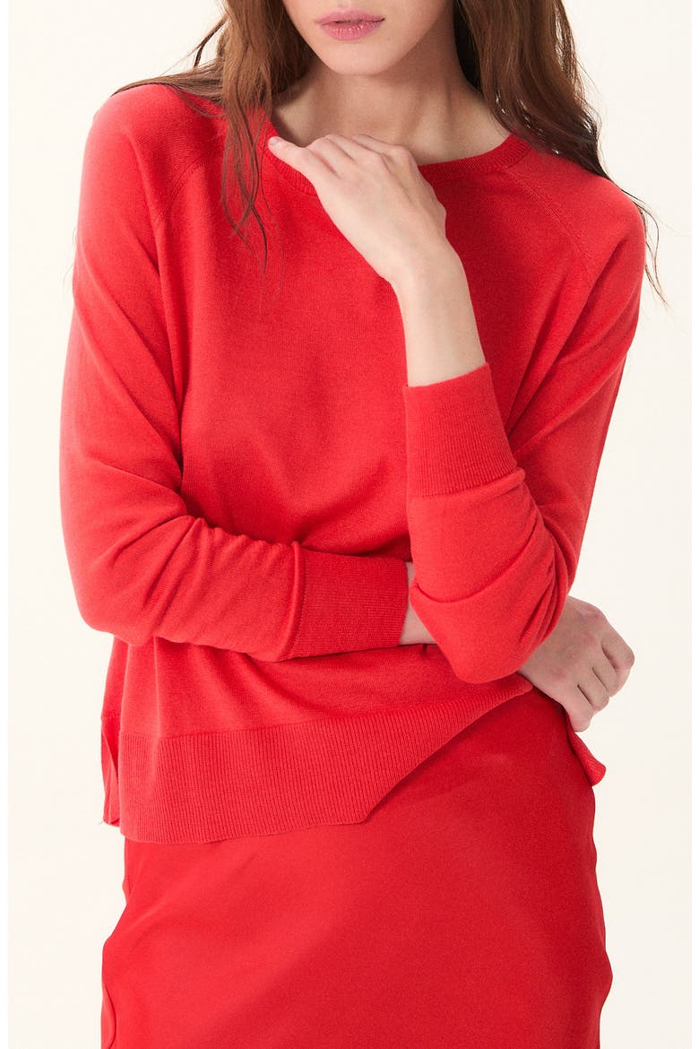Formentera Cotton & Modal Sweater, Alternate, color, RED