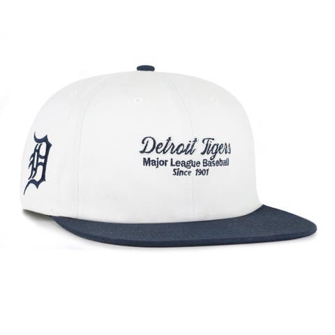 Men's '47 White/Navy Detroit Tigers Script Stack Relaxed Captain Snapback