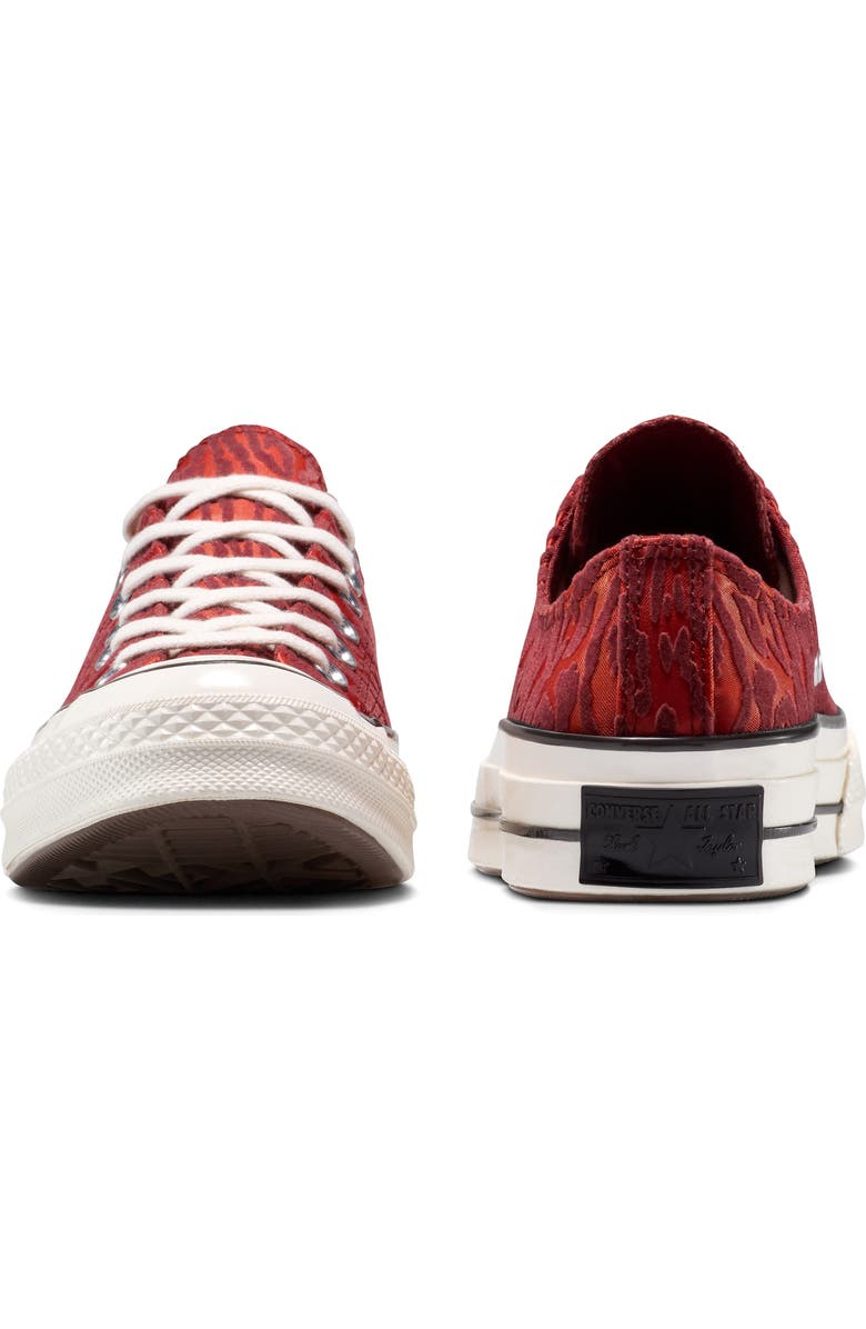 Converse Gender Inclusive Chuck 70 Leopard Flocked Satin Low Top Sneaker, Alternate, color, Rottin Apple/ By The Campfire