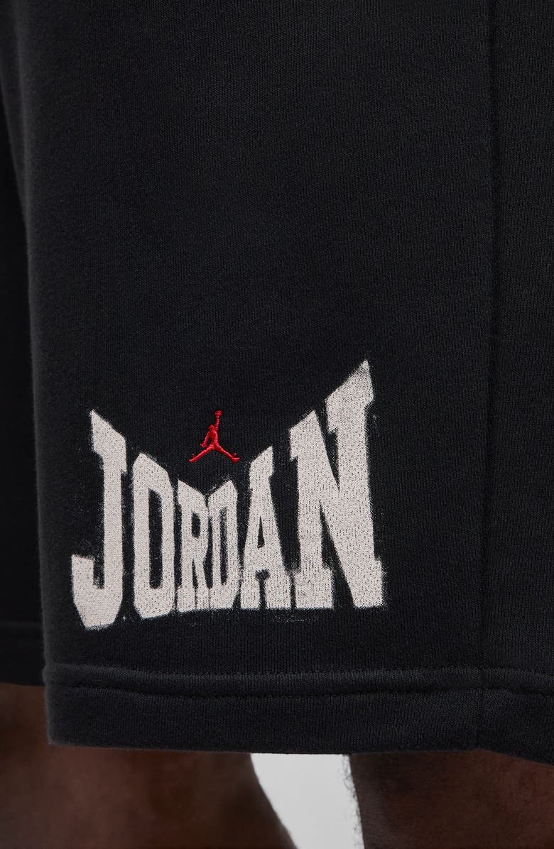 Jordan Brooklyn 9-Inch Logo Sweat Shorts, Alternate, color, Black/ White