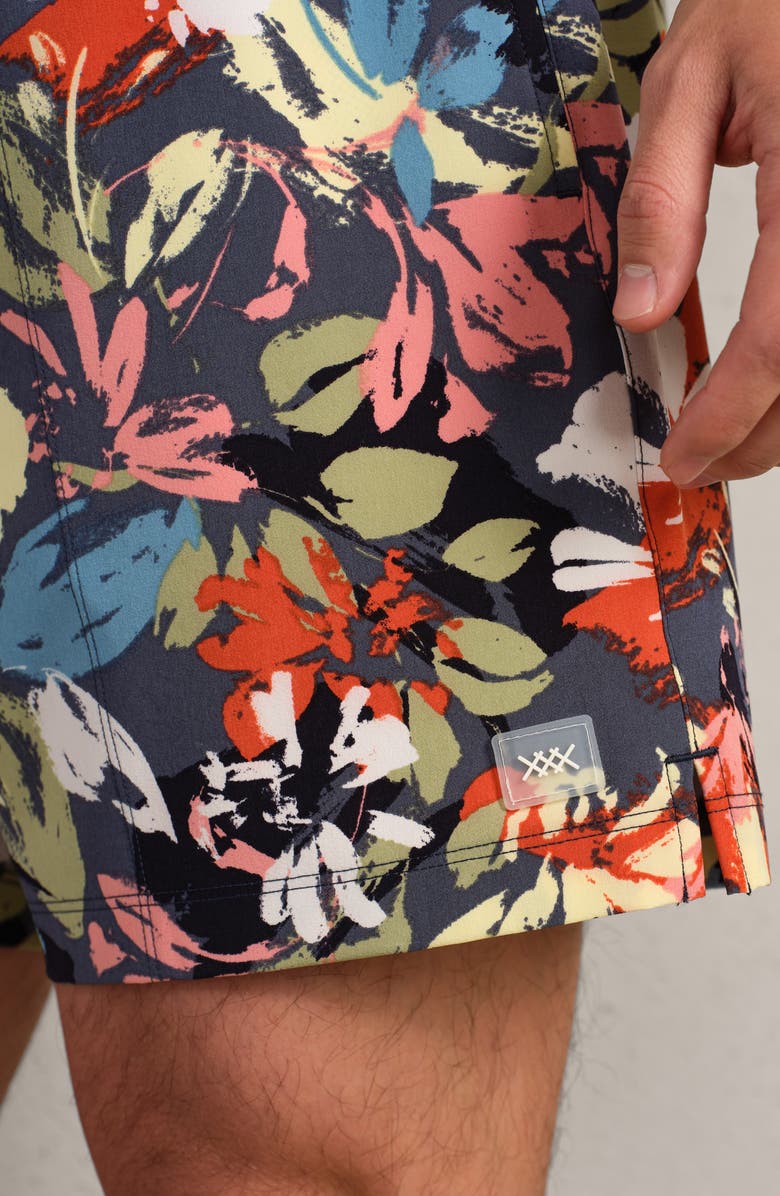 Rhone 5.5-Inch Water Repellent Swim Trunks, Alternate, color, Navy/ Dusty Sage Floral