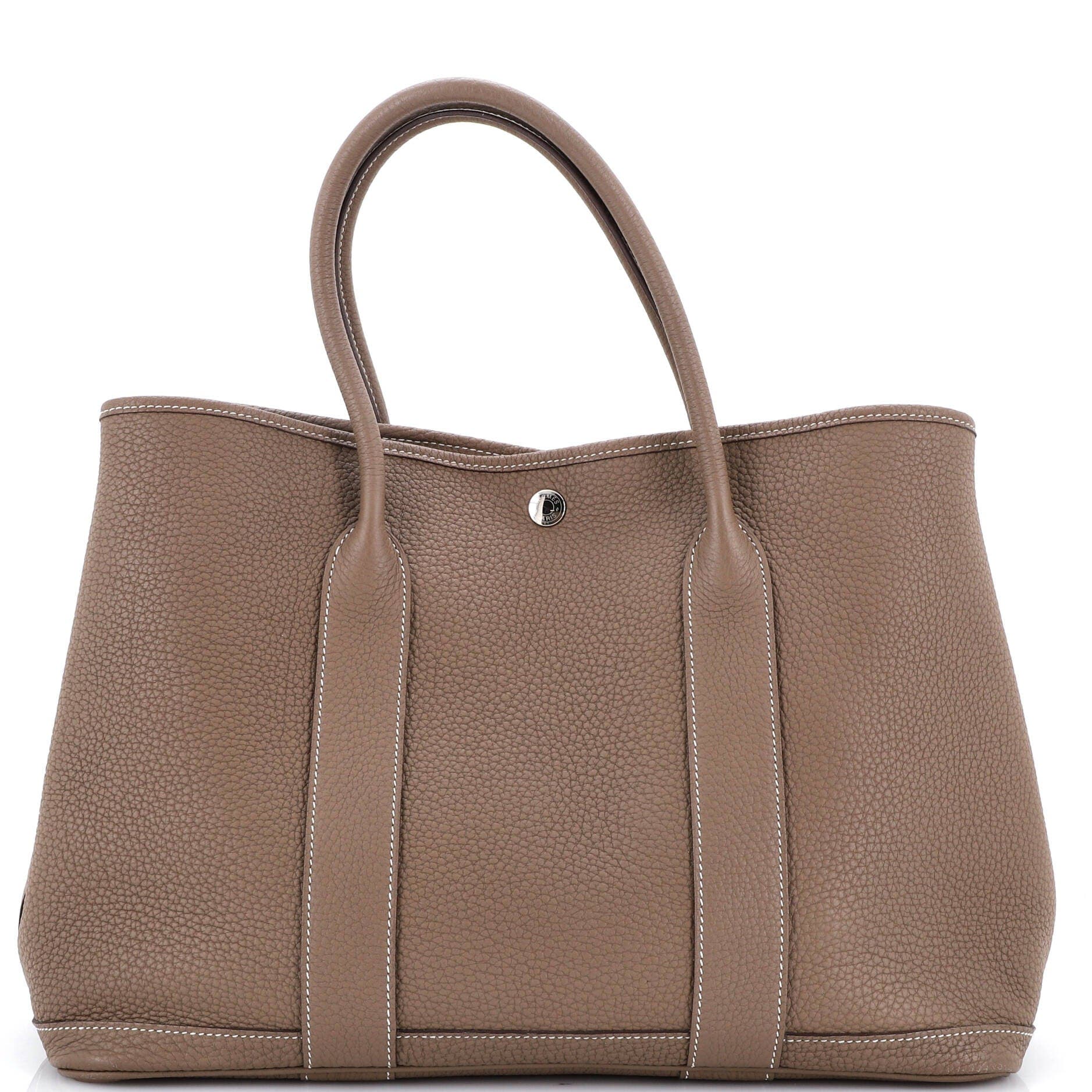 Pre-Owned Hermes Garden Party Tote Leather 36, Main, color, Etoupe