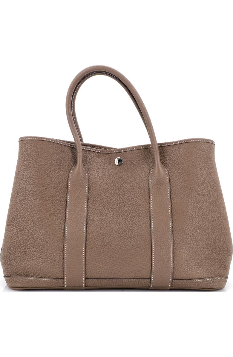 Pre-Owned Hermes Garden Party Tote Leather 36, Main, color, Etoupe