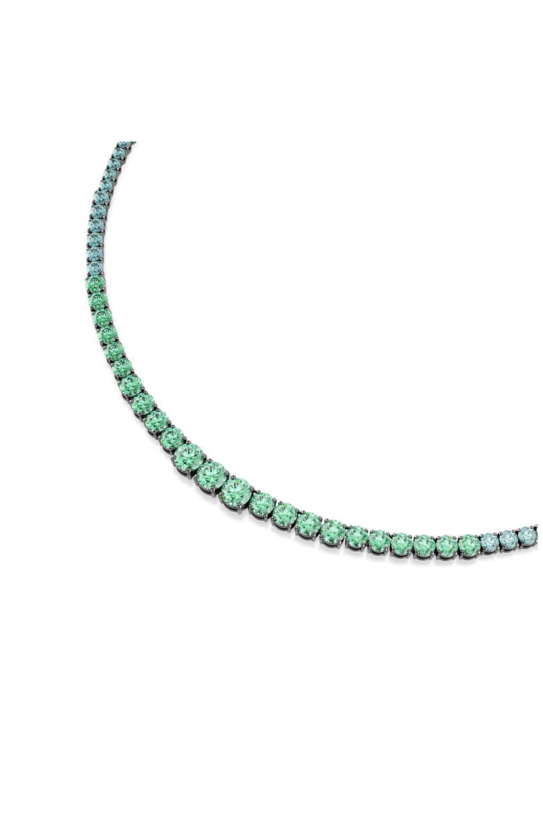 Matrix Crystal Slider Necklace, Alternate, color, SILVER/ GREEN