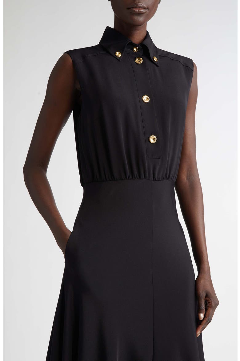 Amara Silk Button-Down Shirtdress, Alternate, color, BLACK