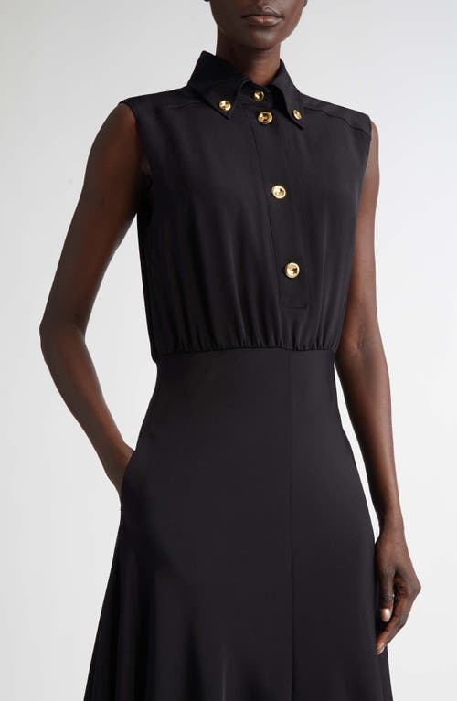 Brandon Maxwell Amara Silk Button-down Shirtdress In Black