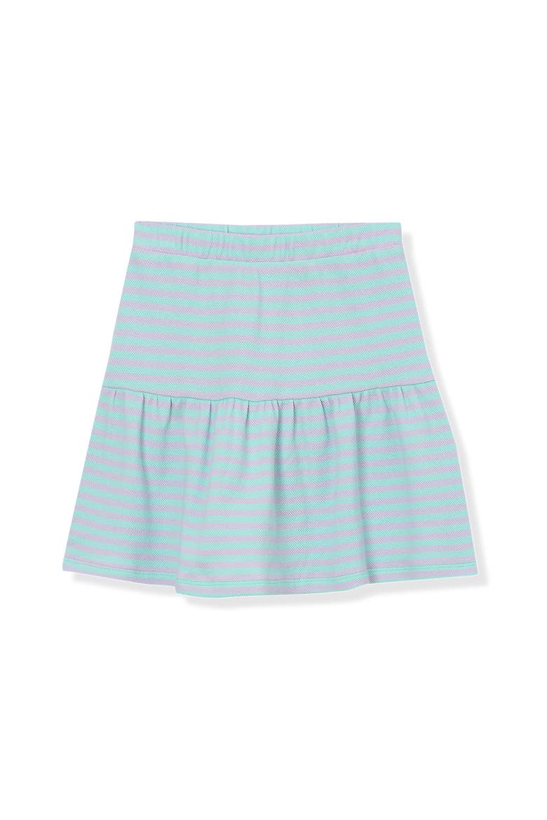 Girls Pique Knit Skirt, Main, color, Mint Multi Stripe
