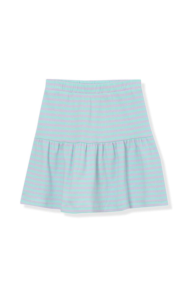 Lands' End Girls Pique Knit Skirt, Main, color, Mint Multi Stripe