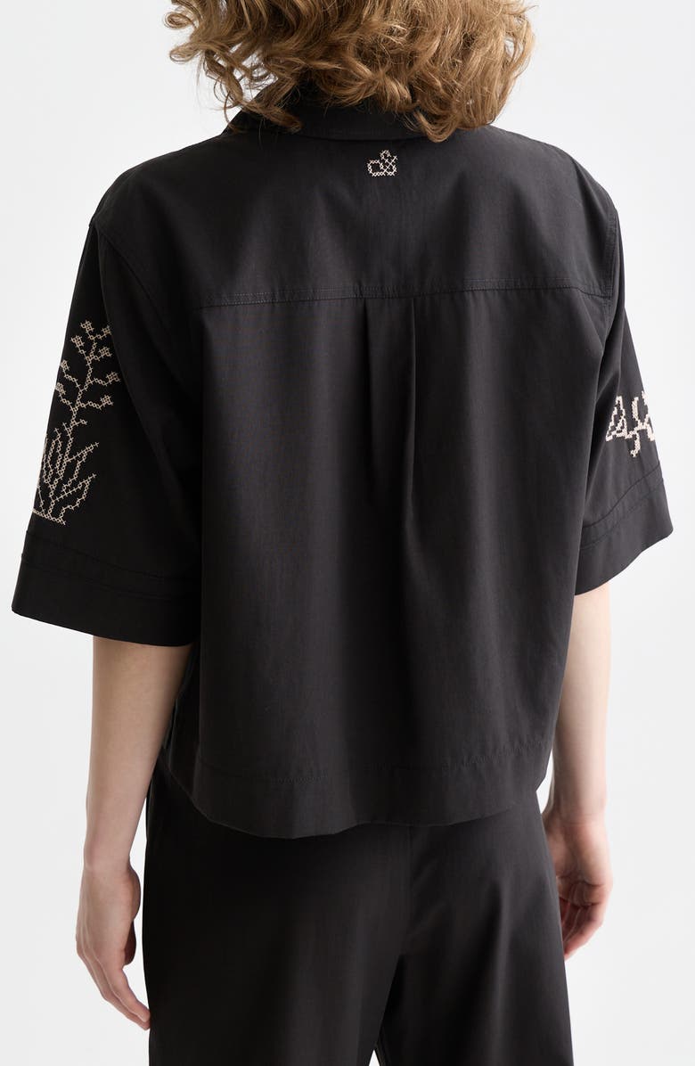 Scotch & Soda Boxy Short Sleeve Button-Up Shirt, Alternate, color, Meteorite