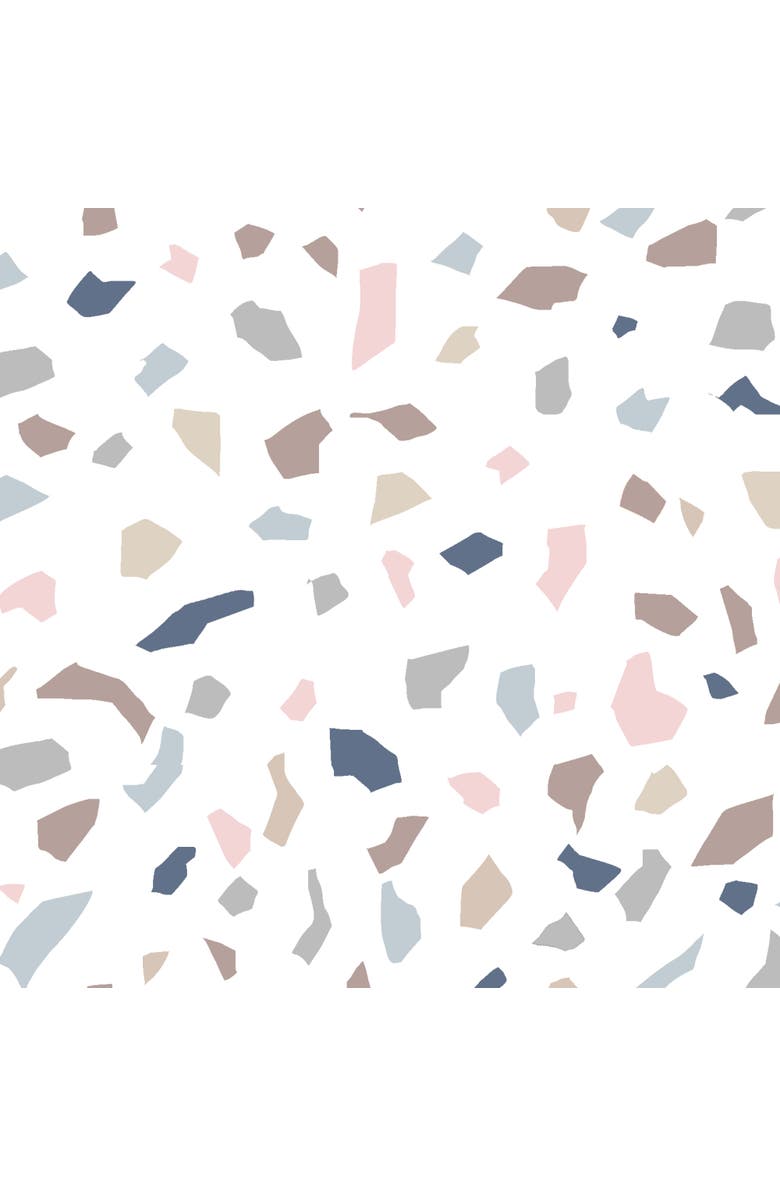 Lambs & Ivy Signature Terrazzo Abstract Organic Cotton Fitted Crib Sheet, Alternate, color, White