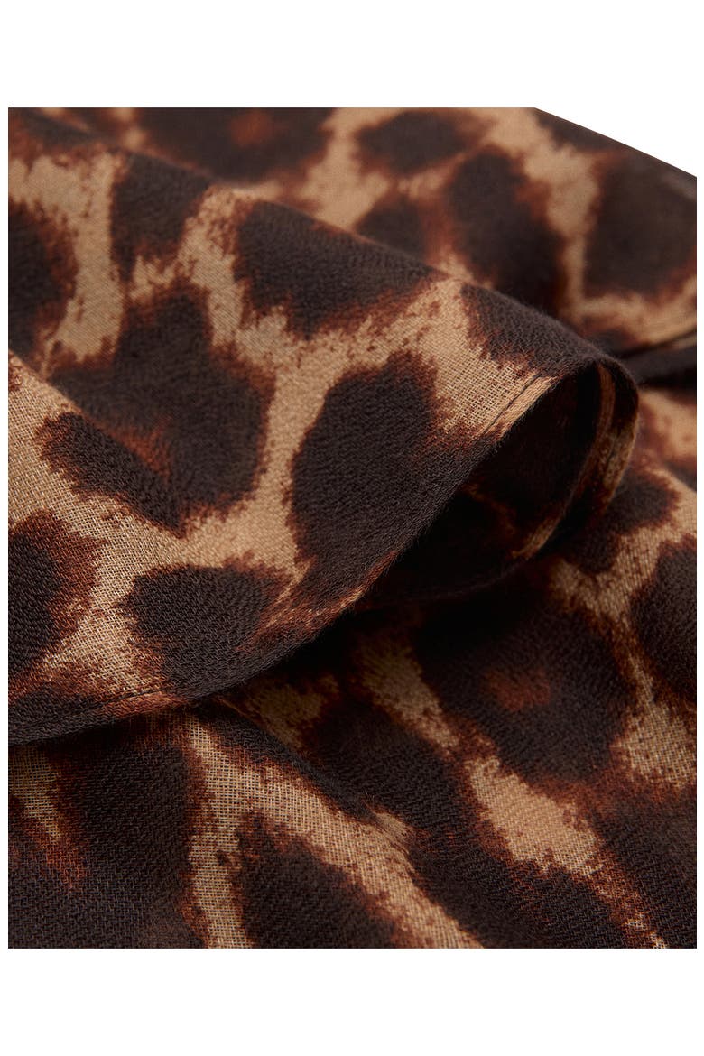 Leopard Print Scarf, Alternate, color, CHOCOLATE