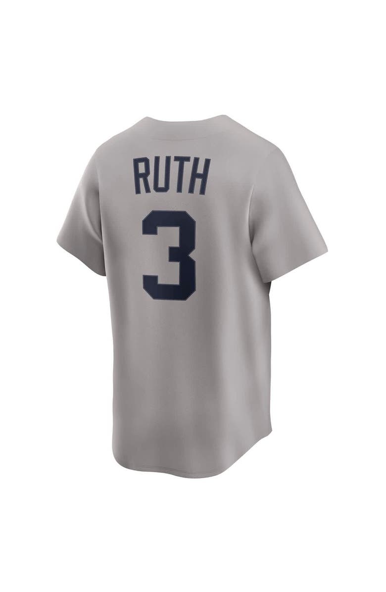 Nike Men's Nike Babe Ruth Gray New York Yankees Throwback Cooperstown Collection Limited Jersey, Alternate, color, Gray