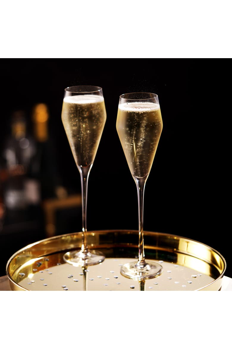 Raye Crystal Angled Prosecco Glasses Set of 2, Alternate, color, Clear