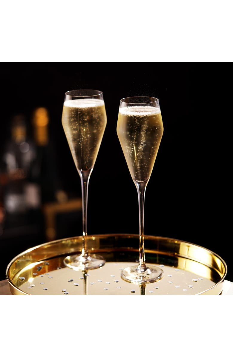 Viski Raye Crystal Angled Prosecco Glasses Set of 2, Alternate, color, Clear