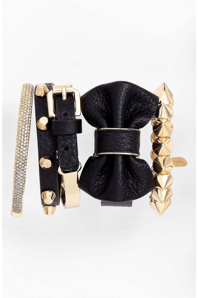 Bow Bracelet, Alternate, color, BLACK/ GOLD