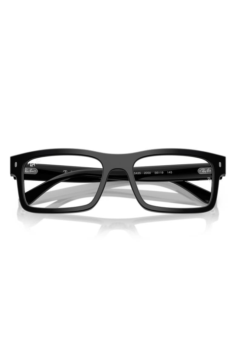 Ray-Ban 54mm Rectangular Optical Glasses, Alternate, color, Black