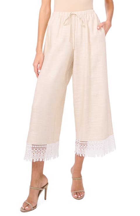 The Daniela Lace Trim Wide Leg Pants