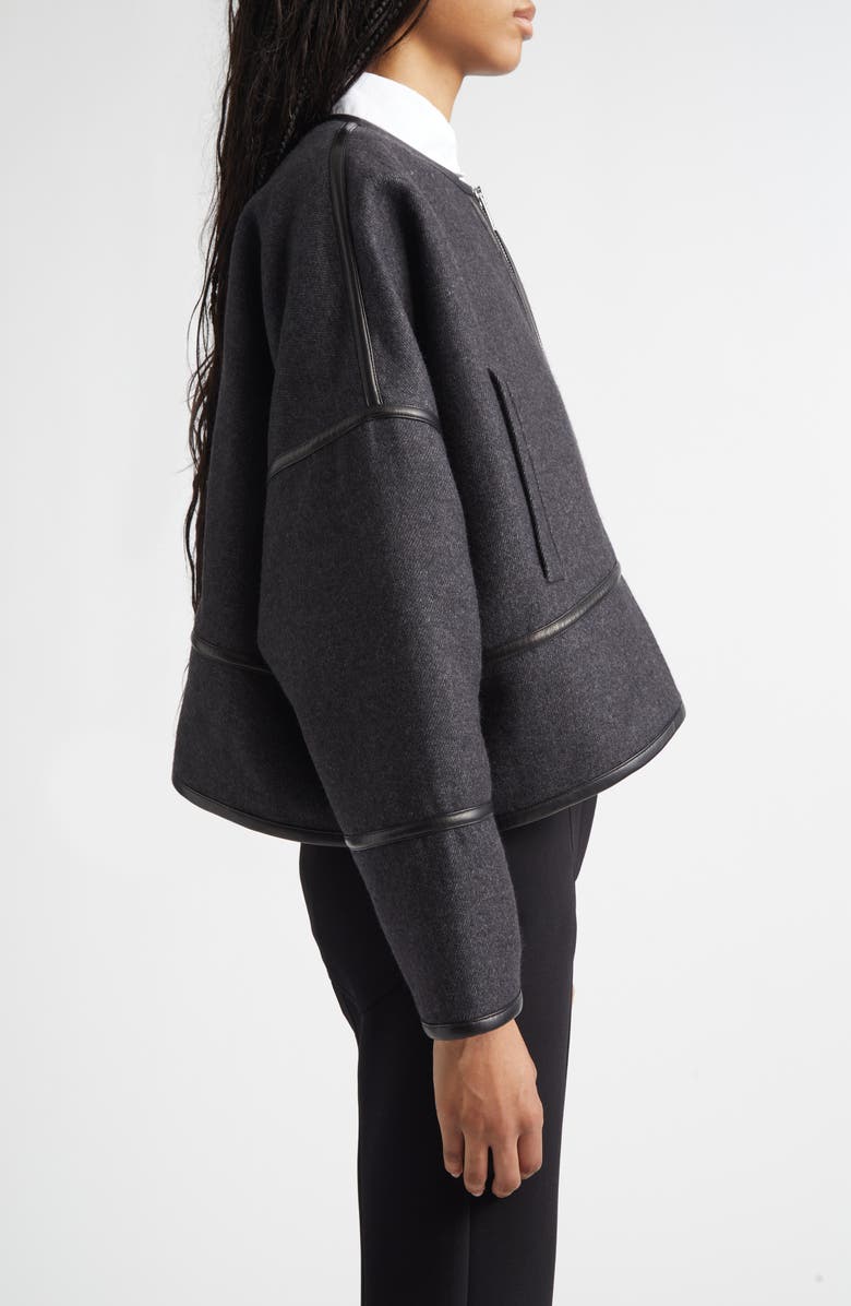 Proenza Schouler Ticiana Wool Blend Twill Jacket, Alternate, color, Charcoal Melange