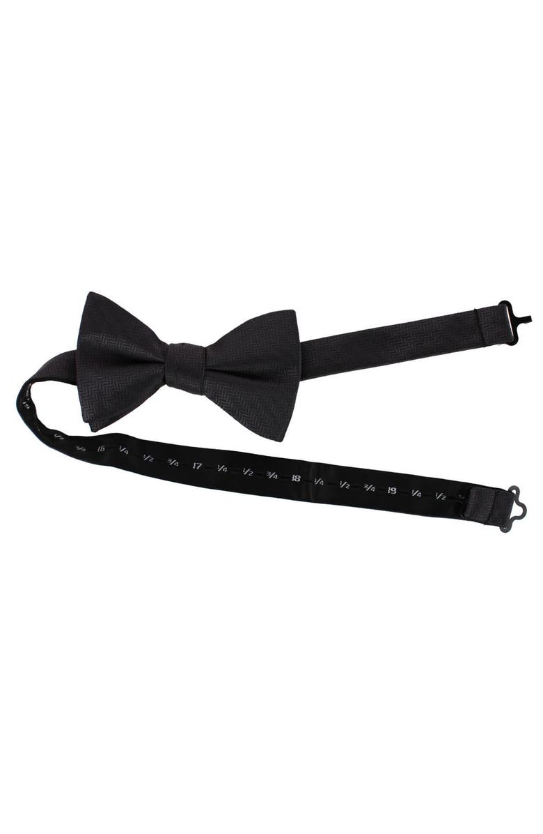 Ascentix Etched Herringbone Twist Bowtie, Alternate, color, Black