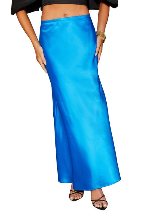 Summer Coastin Satin Maxi Skirt