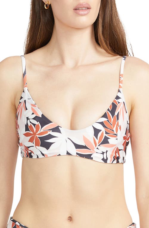 Volcom Check Mate Bikini Top In Electric Coral