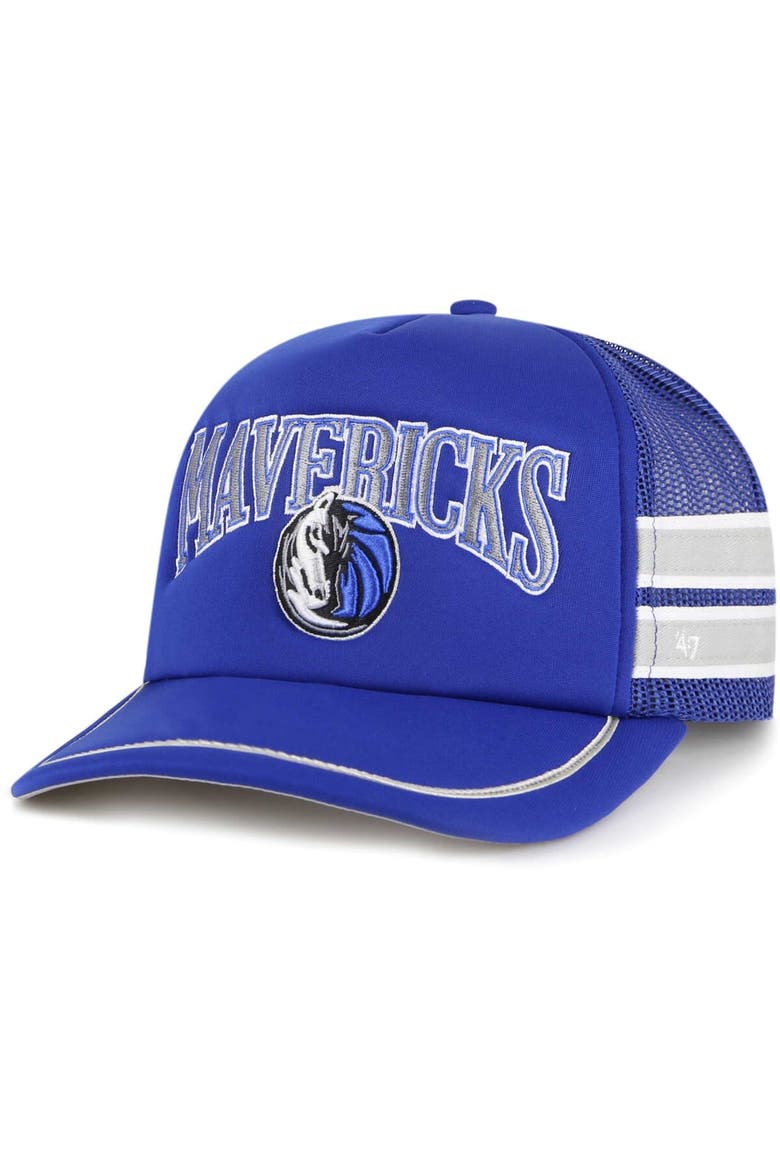 Men's '47 Blue Dallas Mavericks Sidebrand Stripes Trucker Adjustable Hat, Main, color, Blue