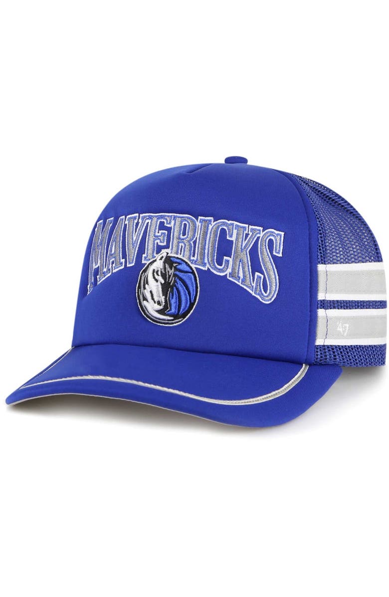 '47 Men's '47 Blue Dallas Mavericks Sidebrand Stripes Trucker Adjustable Hat, Main, color, Blue