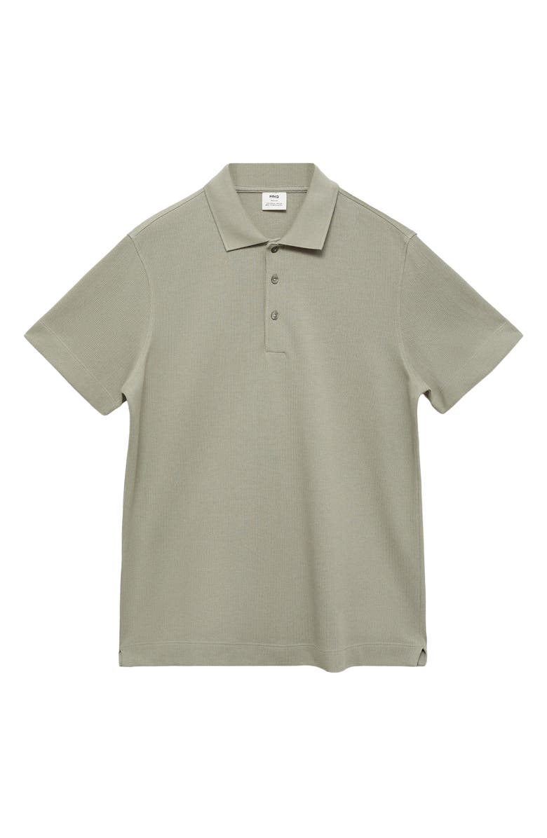 MANGO Fine Rib-Knit Polo, Alternate, color, Mint Green