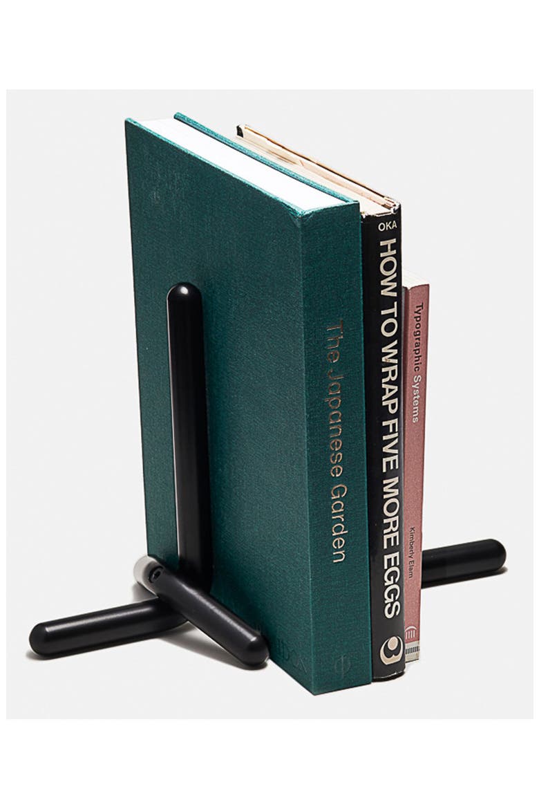 Cal Carbon Steel Bookends, Alternate, color, BLACK