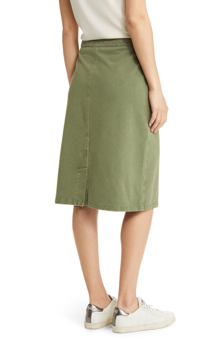 Caslon<sup>®</sup> Relaxed Zip Front Twill Midi Skirt, Alternate, color, 
